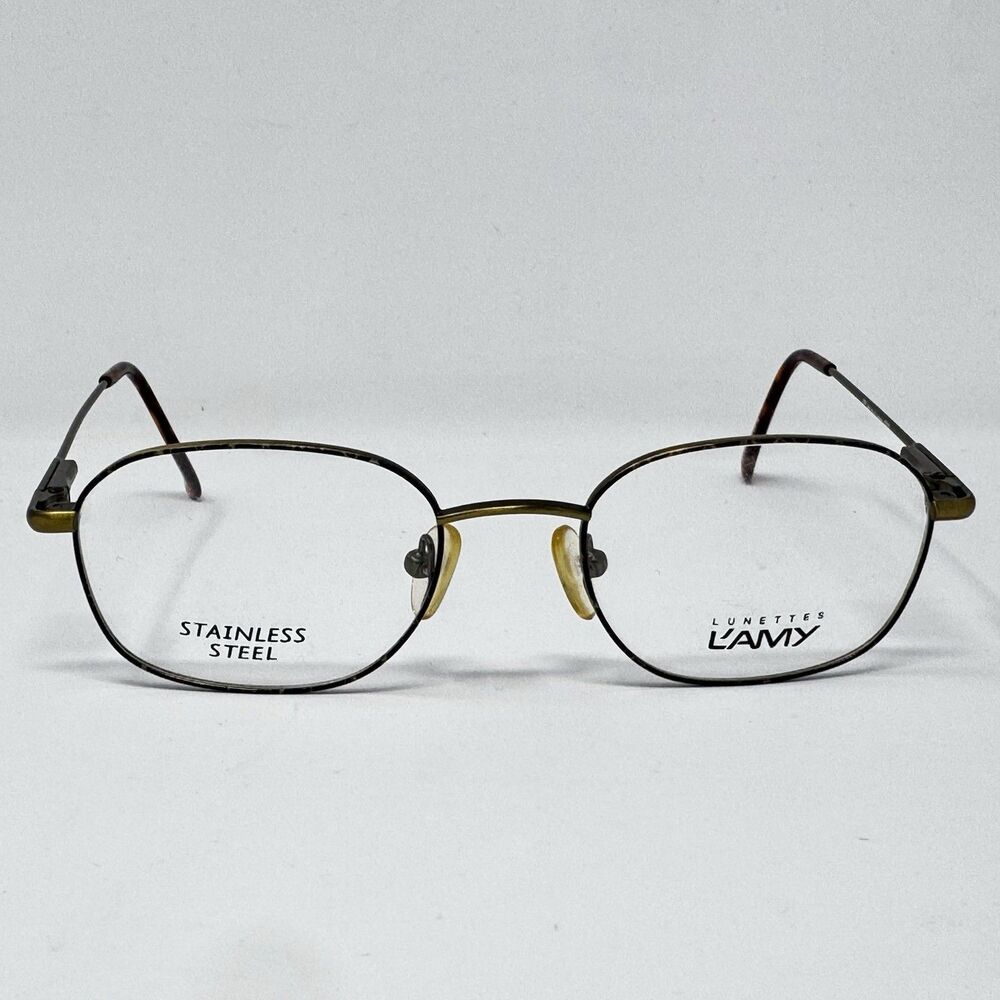 Vintage Lamy Port 404 Brown Gold Eyeglass Frames 49-19-140 New Old Stock